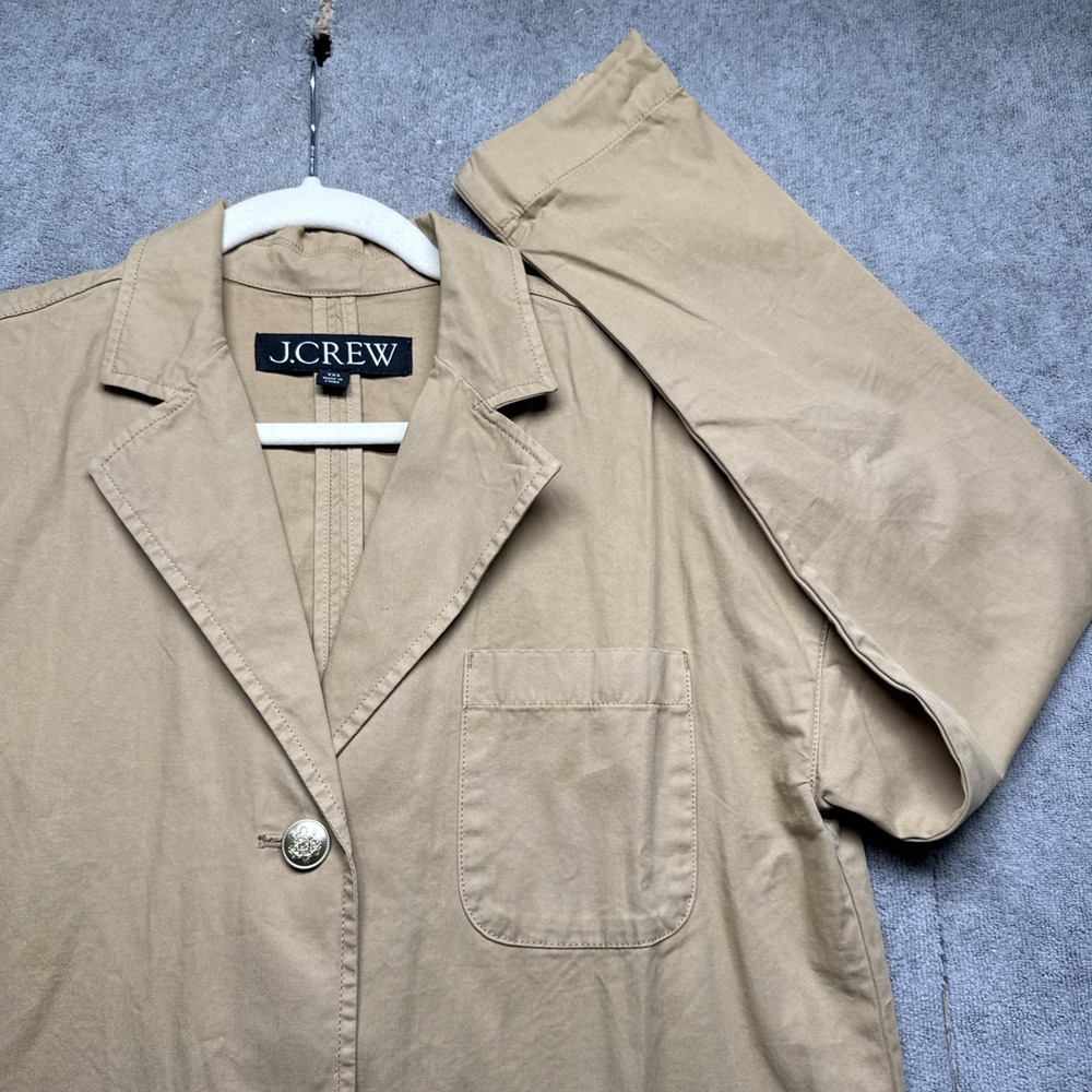 J.Crew Women's Khakiโ Cotton Blazer Jacket XXS Gold Button Casual Preppy Minimal